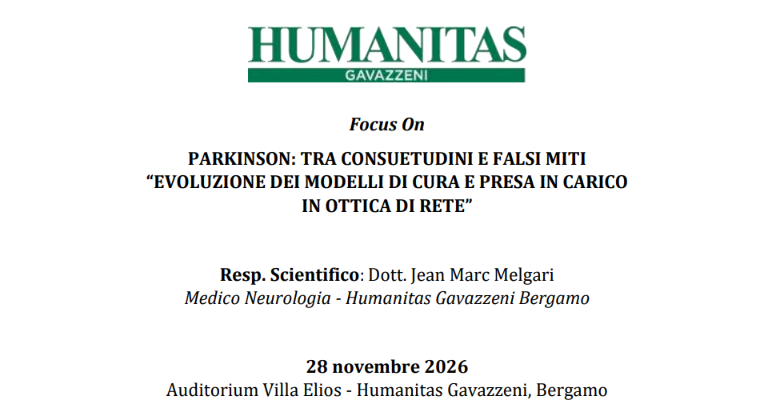 Parkinson: tra consuetudini e falsi miti | Bergamo, 28 novembre 2026